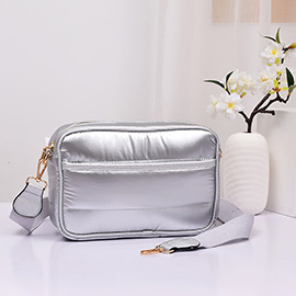 Solid Rectangle Puffer Crossbody Bag