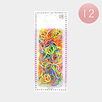 12Packs - Colorful Rubber Hair Bands