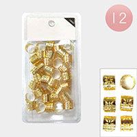12Packs - Dreadlocks Beads Cut Out Metal Braid Hair Rings