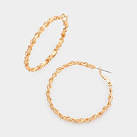 Braided Metal Hoop Earrings