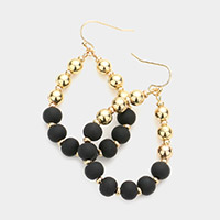 Colored Ball Pointed Open Teardrop Dangle Earrings