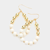 Colored Ball Pointed Open Teardrop Dangle Earrings