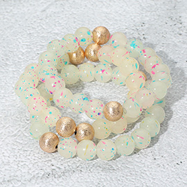 3PCS - Paint Splash Beaded Stretch Bracelets