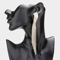 Twisted Rhinestone Fringe Dangle Evening Earrings