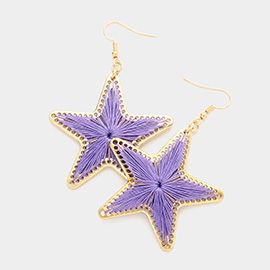 Thread Wrapped Star Dangle Earrings