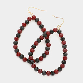 Faceted Beaded Open Teardrop Dangle Earrings