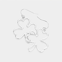 St. Patrick's Day Open Metal Shamrock Dangle Earrings
