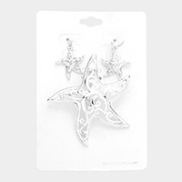 Filigree Metal Starfish Magnetic Pendant Set