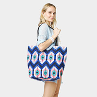 Aztec Patterned Beach Tote Bag