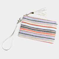 Colorful Striped Wristlet Pouch Bag