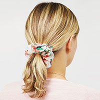 Flower Patterned Scrunchie Hair Band