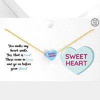 Sweet Heart Message Heart Pendant Necklace