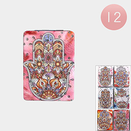 12PCS - Hamsa Hand Printed Cosmetic Mirrors