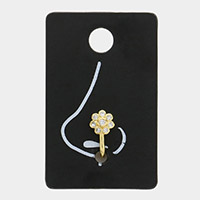 Stone Embellished Flower Nose Clip