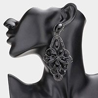 Marquise Teardrop Stone Embellished Evening Earrings