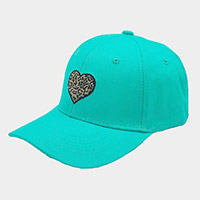 Leopard Patterned Heart Baseball Cap