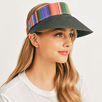 Serape Straw Visor Sun Hat