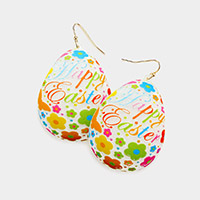 Happy Easter Egg Resin Dangle Earrings