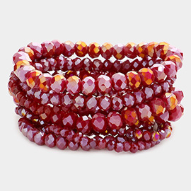 9PCS - Faceted Bead Stretch Bracelets