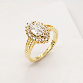 CZ Marquise Stone Halo Ring