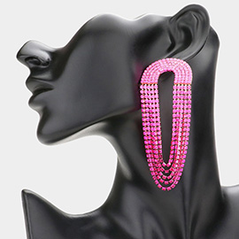 Draped Ombre Rhinestone Dangle Evening Earrings