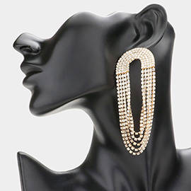 Draped Rhinestone Dangle Evening Earrings