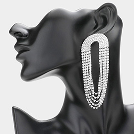 Draped Rhinestone Dangle Evening Earrings