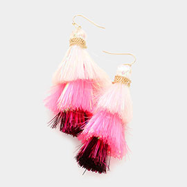Valentine's Day Triple Tassel Layered Dangle Earrings