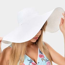 Solid Floppy Straw Sun Hat