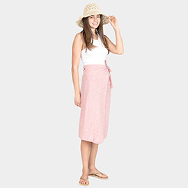 Patterned Beach Cover Up Midi Wrap Skirt