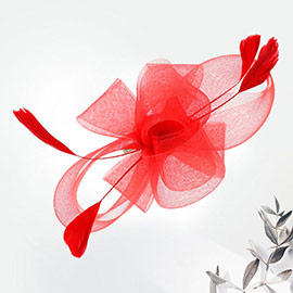 Mesh Veil Feather Fascinator / Headband