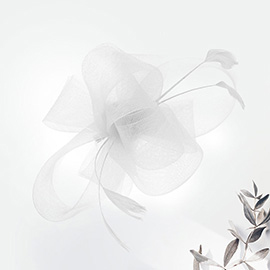 Mesh Veil Feather Fascinator / Headband