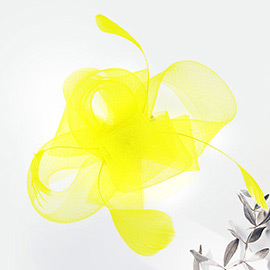 Mesh Veil Feather Fascinator / Headband