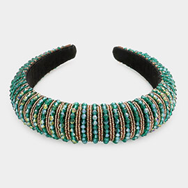Bicone Beaded Padded Headband
