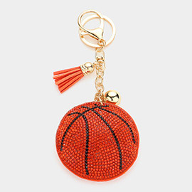 Bling Basketball Tassel Keychain