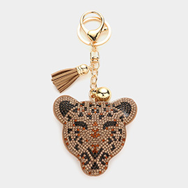 Bling Leopard Tassel Keychain