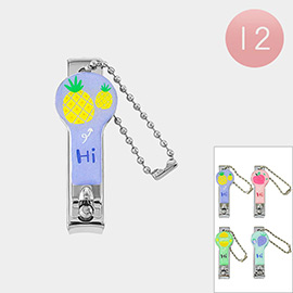 12PCS - Fruit Printed Nail Clippers