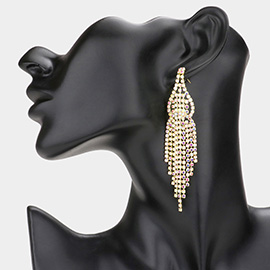Rhinestone Pave Dangle Evening Earrings