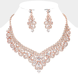 Bubble Stone Embellished Leaf Cluster Necklace