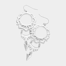 Abstract Metal Link Dangle Earrings