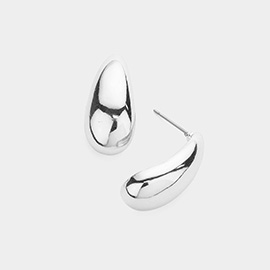 Curved Metal Teardrop Earrings