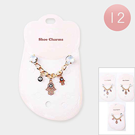 12PCS - Evil Eye Hamsa Hand Link Shoes Deco Charms