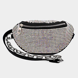 Bling Faux Leather Crossbody Bag