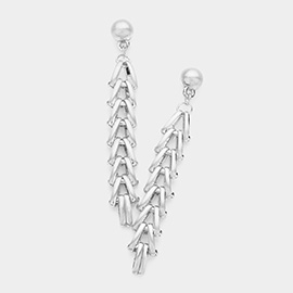 Abstract Metal Link Dangle Earrings
