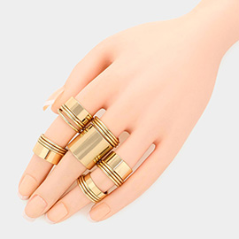 5PCS - Basic Chunky Ring Set