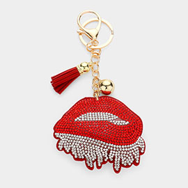 Bling Lips Tassel Keychain