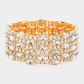 Marquise Stone Accented Stretch Evening Bracelet