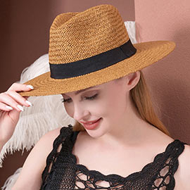 Black Band Straw Panama Sun Hat