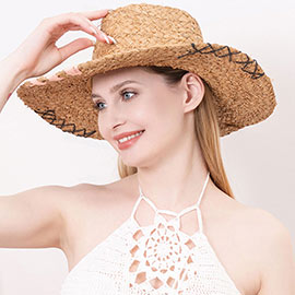 Raffia Pointed Straw Sun Hat