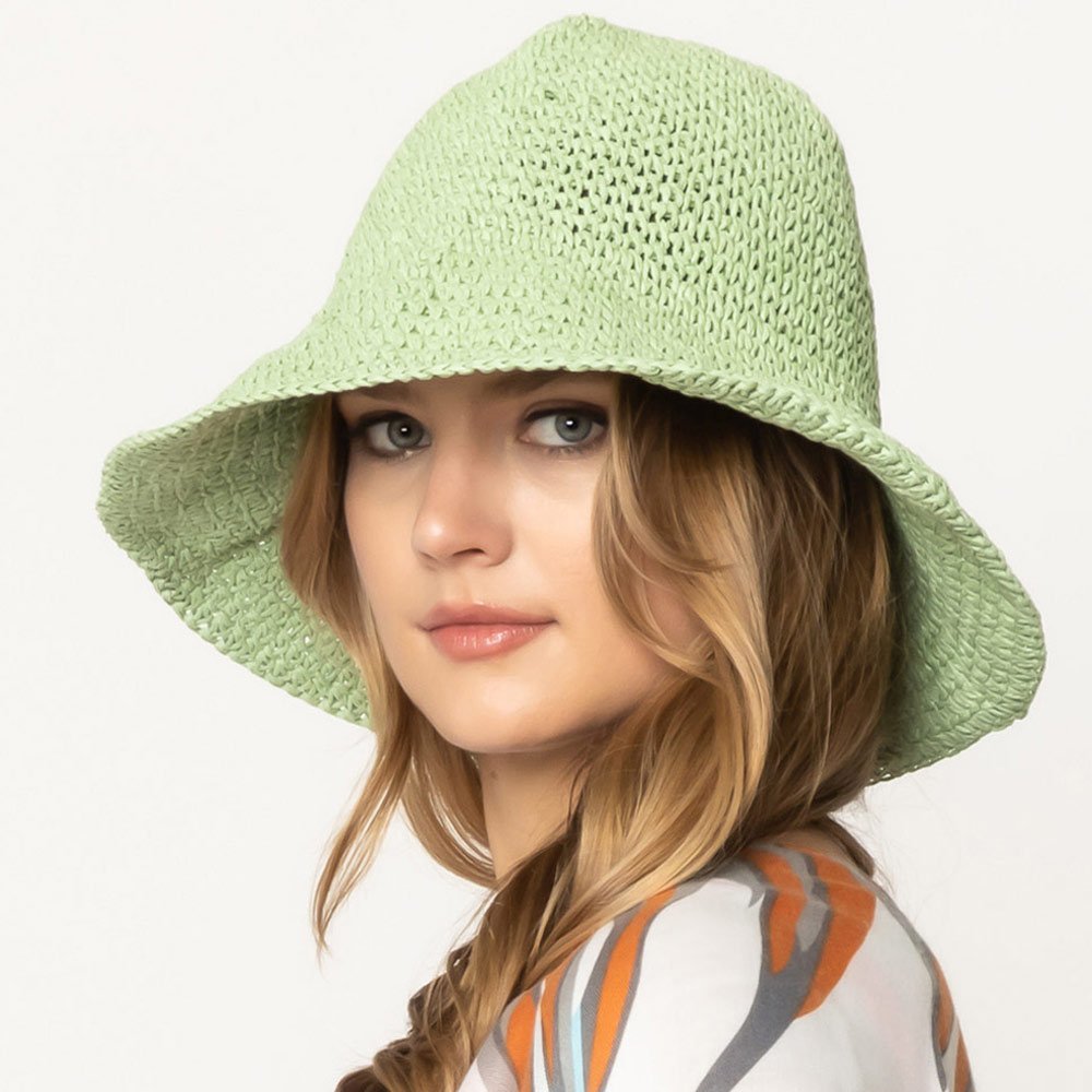 Solid Straw Bucket Sun Hat